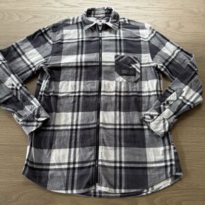 Tommy Hilfiger x Lewis Hamilton Shirt Men Medium Flannel Full Zip Shacket Plaid